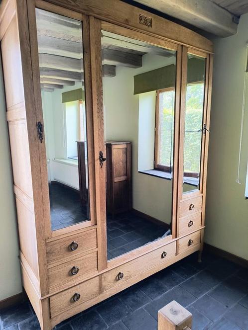 Massief eiken vintage kleerkast, Huis en Inrichting, Kasten | Kleerkasten, Gebruikt, 200 cm of meer, 150 tot 200 cm, 50 tot 75 cm