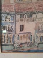 Port Grimaud, Kunstwerk op doek" Batik", Antiek en Kunst, Ophalen of Verzenden