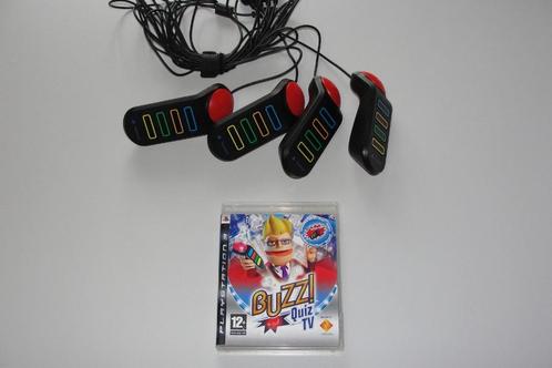 Buzz Quiz TV + Bedrade Buzzer Controllers, Games en Spelcomputers, Games | Sony PlayStation 3, Zo goed als nieuw, Puzzel en Educatief