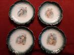 set van 4 antieke bordjes, Ophalen of Verzenden
