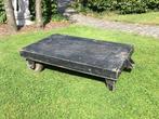 Industriële metalen salontafel / kar uit oude fabriek, Ophalen