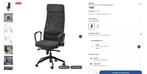 IKEA Markus lederen bureaustoel / ZONDER armsteunen, Huis en Inrichting, Ophalen, Gebruikt, Zwart, Bureaustoel