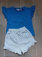 Set short + bloes Zara - meisje - wit/blauw - maat 80, Kinderen en Baby's, Babykleding | Maat 80, Nieuw, Meisje, Ophalen of Verzenden