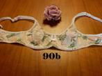 (77)- soutien gorge femme t.90b vert blanc - dim -, Kleding | Dames, Ondergoed en Lingerie, Dim, Ophalen of Verzenden, Wit, BH