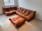 Cognac lederen modulaire zithoek, onberispelijke staat!, Ophalen of Verzenden, Cassina sede b&b italia togo mah jong ligne roset knoll vitra