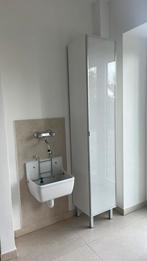 Armoires hautes blanches, taille métal, verre blanche, 25 à 50 cm, Verre, Enlèvement, Utilisé