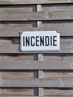 Emaille bord Incendie 40x20cm, Ophalen of Verzenden