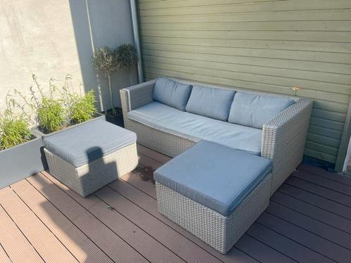 Tuinset / lounge in goede staat, Tuin en Terras, Tuinsets en Loungesets, Gebruikt, Loungeset, Wicker, 5 zitplaatsen, Bank, Bijzettafel