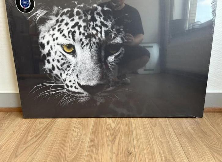Canvas met luipaardprint, Huis en Inrichting, Woonaccessoires | Schilderijen, Tekeningen en Foto's, Nieuw, Ophalen