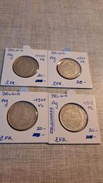 Belgique 2 fr 1910/1912 AG, Timbres & Monnaies, Enlèvement ou Envoi, Série