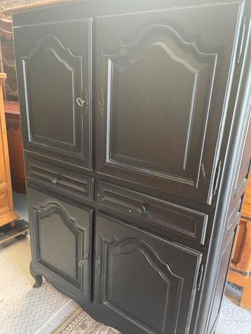 Buffet armoire noir et bois baroque, livraison possible 