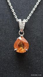 Australische geel-oranje saffierhanger, Ophalen of Verzenden, Nieuw, Geel, Zilver