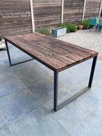 Tuintafel steigerhout met stalen frame, Tuin en Terras, Tuintafels, Ophalen, Gebruikt, Rechthoekig, Hout