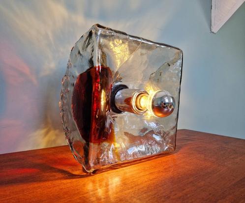 Glazen plafondlamp Mazzega Murano, 1960, Huis en Inrichting, Lampen | Plafondlampen, Gebruikt, Glas, Metaal, Ophalen