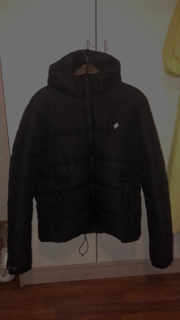 Superdry zwarte jas, Kleding | Heren, Jassen | Winter, Gedragen, Maat 56/58 (XL), Zwart, Ophalen