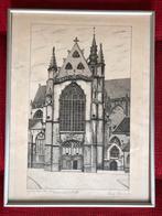 Kader kunstwerk ets Aalst Sint-Martinuskerk 1960, Antiek en Kunst, Kunst | Etsen en Gravures, Ophalen of Verzenden