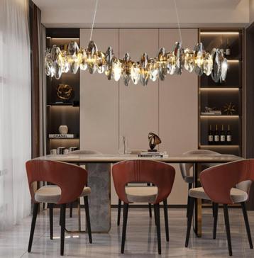 Lustre plafonnier led suspendu post moderne or pampilles cri, Enlèvement, Neuf, Métal