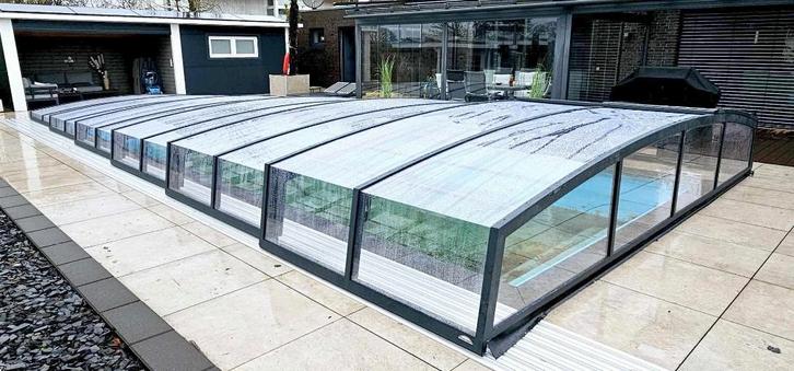 Zwembadoverdekking / pool cover 4,6x12,8x1,0 m , kleur DB703, Jardin & Terrasse, Accessoires de piscine, Neuf, Autres types, Enlèvement ou Envoi