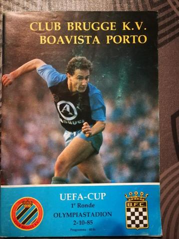 programma boekje Club Brugge- Boavista Porto 02-10-85