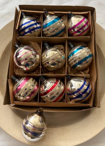 Set3 oude kerstballen, vintage kerstversiering, ajeko, kerst beschikbaar voor biedingen