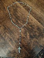 vintage Franse rozenkrans met witte parelmoerkralen, Verzamelen, Religie, Ophalen, Zo goed als nieuw, Sieraad, Christendom | Katholiek