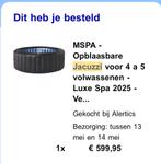 M-Spa Bergen Luxury - 4 Pers (40) Nieuwstaat, Tuin en Terras, Bubbelbaden en Hottubs, Ophalen, Zo goed als nieuw, Pomp, Opblaasbaar