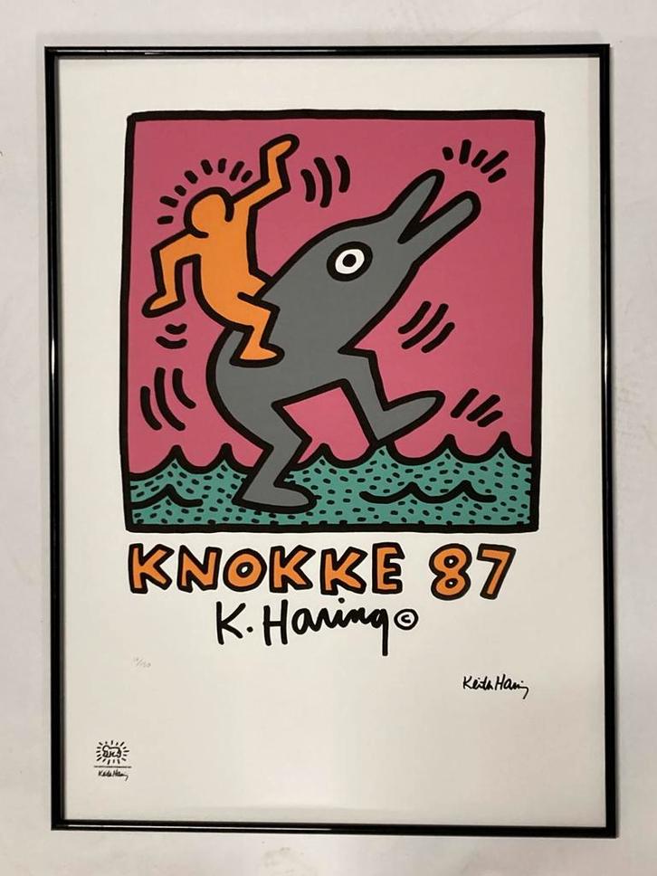 Keith Haring : lithographie 50 par 70 cm, Antiquités & Art, Art | Lithographies & Sérigraphies, Enlèvement ou Envoi