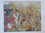 ANDRE GOEZU / AUTOWORLD / KLEURLITHO / 56x76cm / SIG, Antiek en Kunst, Ophalen of Verzenden