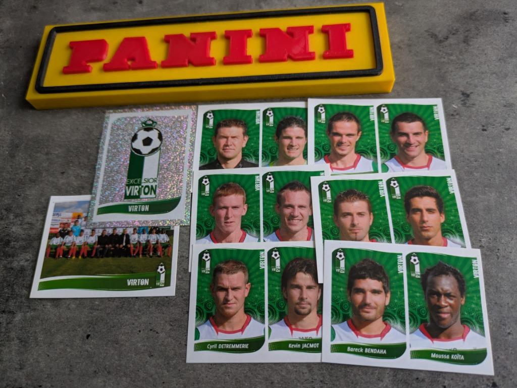 Lot de 8 autocollants VIRTON 2009 pour le football Panini, Envoi, Neuf