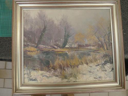 GASTHEER. Robert Perniaux Sneeuw in het Rode Klooster, Antiek en Kunst, Kunst | Schilderijen | Modern, Ophalen of Verzenden