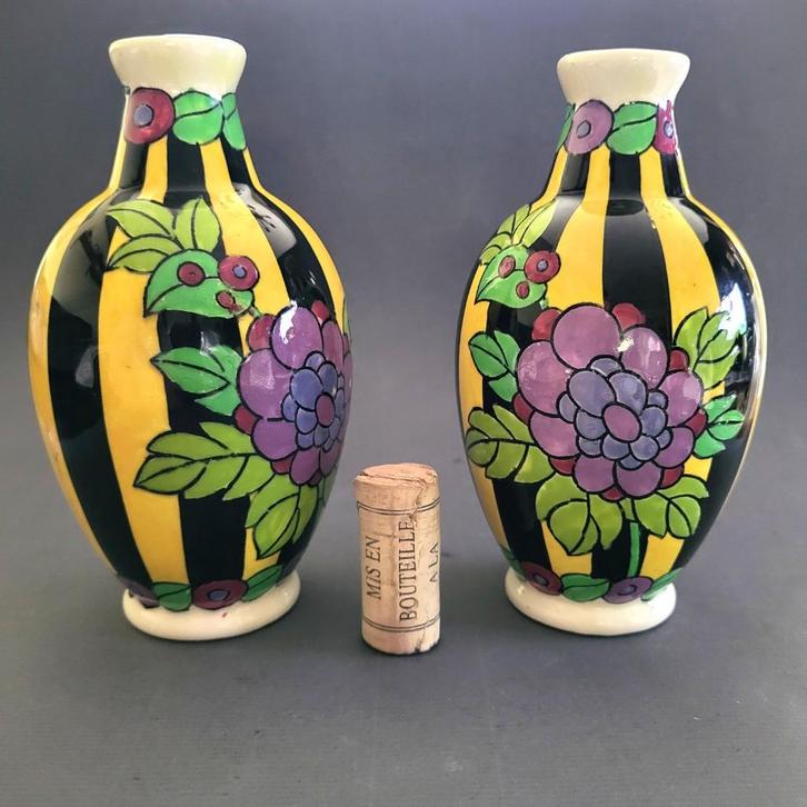 ✔️ Paar kleine vaasjes van Boch Catteau, Antiek en Kunst, Antiek | Vazen, Verzenden