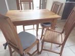 Tafel en stoelen, Ophalen, Gebruikt, 100 tot 150 cm, Teakhout