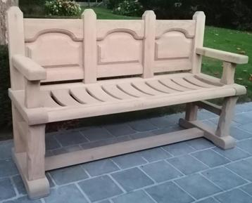 Massief volhouten eiken bank., Ophalen, Zo goed als nieuw, Hout