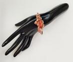 Elegante Scandinavische bronzen Art Brut armband met agaat, Ophalen of Verzenden