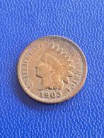1903 États-Unis 1 centime tête indienne Philadelphie, Timbres & Monnaies, Monnaies | Amérique, Envoi, Monnaie en vrac, Amérique du Nord