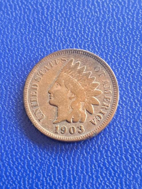 1903 États-Unis 1 centime tête indienne Philadelphie, Timbres & Monnaies, Monnaies | Amérique, Monnaie en vrac, Amérique du Nord