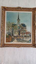 Schilderwerk op doek van oude kerk van Stokkel, Ophalen