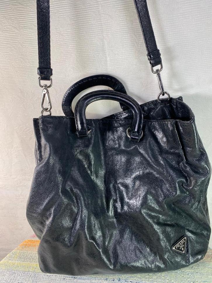 Originele PRADA Lederen Handtas / Shopper – Zwart, Handtassen en Accessoires, Tassen | Damestassen, Zo goed als nieuw, Handtas