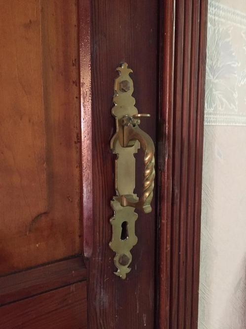 antieke deurkrukken in massieve messing, Antiquités & Art, Antiquités | Bronze & Cuivre, Cuivre, Enlèvement