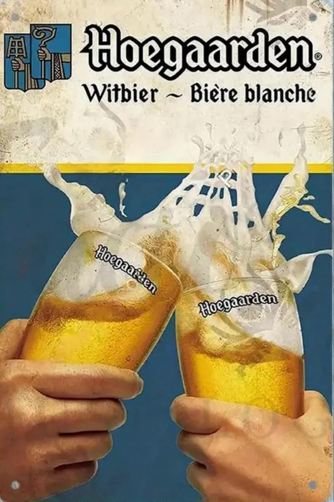 Reclamebord vintage Hoegaarden - mancave poolhouse nieuw, Verzamelen, Merken en Reclamevoorwerpen, Nieuw, Reclamebord, Ophalen of Verzenden