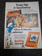 Reclame stickers Smurfen Kriffy magazine 't Volkske 1977, Verzamelen, Ophalen of Verzenden, Zo goed als nieuw, Overige typen