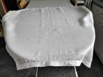 Ancienne nappe en pur lin blanc avec broderie et ajourés., Maison & Meubles, Enlèvement ou Envoi, Utilisé, Carré, Intérieur