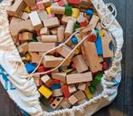 Grote speelzak met houten blokken - heel mooie staat, Kinderen en Baby's, Ophalen, Zo goed als nieuw