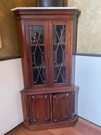 Meuble d'angle en bois avec plateau en marbre, Maison & Meubles, Klassiek, 100 à 150 cm, Utilisé, Autres essences de bois