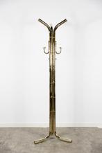 1960s Art Deco-style gilded metal coat rack, Ophalen of Verzenden, Gebruikt, Metaal, Staande kapstok