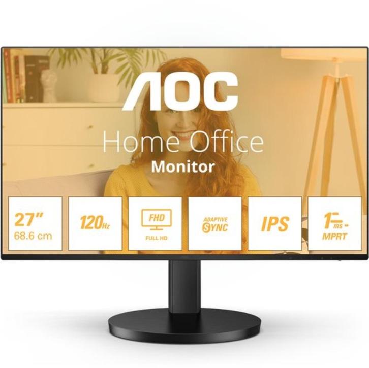 AOC 27B3HA2 - Full HD IPS Monitor - 100hz - 27 inch, Computers en Software, Monitoren, Refurbished, 61 t/m 100 Hz, HDMI, VGA, Ingebouwde speakers