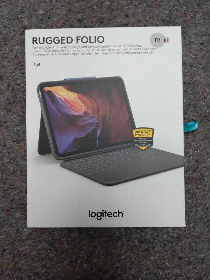 Logitech Rugged Folio - Tablettoetsenbord geschikt voor iPad, Computers en Software, Tablet-hoezen, Nieuw, Bescherming voor- en achterkant