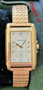 Montre homme RODANIA quartz plaqué or rectang., brac. ext., Verzamelen, Ophalen of Verzenden, Zo goed als nieuw