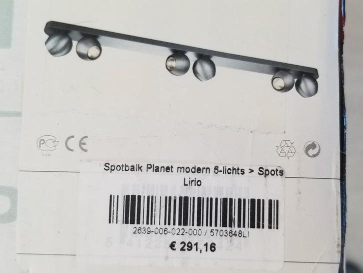 Plafond spots op rail silver lirio (nieuw) -32% PROMO, Huis en Inrichting, Lampen | Plafondlampen, Nieuw, Metaal, Ophalen