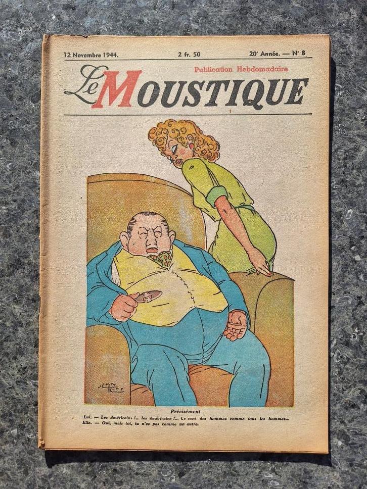 Charlie Chaplin Renato Silva Sirius - Moustique 8 (1944), Boeken, Tijdschriften en Kranten, Gelezen, Muziek, Film of Tv, Ophalen of Verzenden